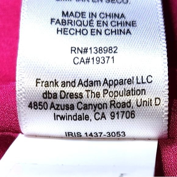 Dress The Population Iris Bright Fuschia Crepe Slit Gown Size M - Picture 11 of 12